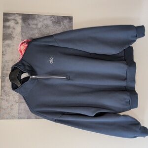 Alo Zip Pullover In Bluestone